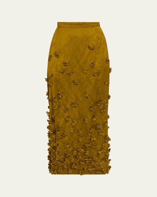 Floral Hand Embroidered Pencil Skirt